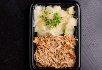 Chicken Tinga Over Yuca Mash