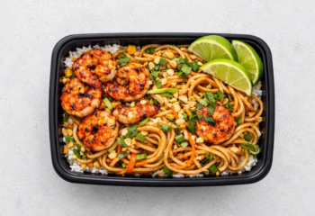Thai Peanut Shrimp Stir-Fry with Sweet Potato Noodles