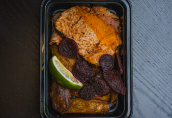Caribbean BBQ Pork + Beets + Plantains